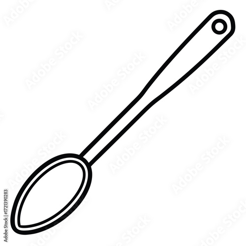 Outline of a spoon with a hole