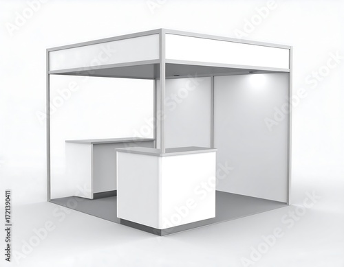 Blank exhibition booth mockup