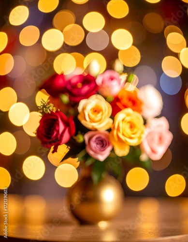 vase of beautiful flowers as background