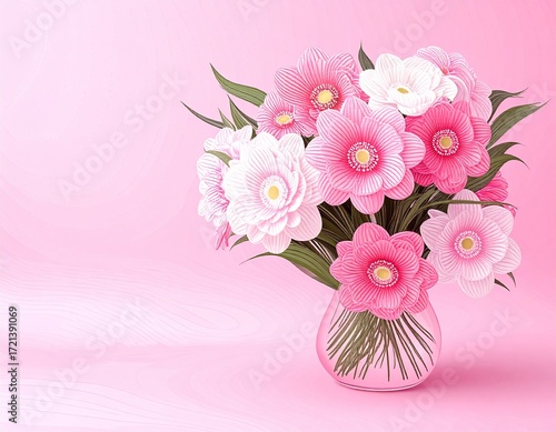 vase of beautiful flowers as background