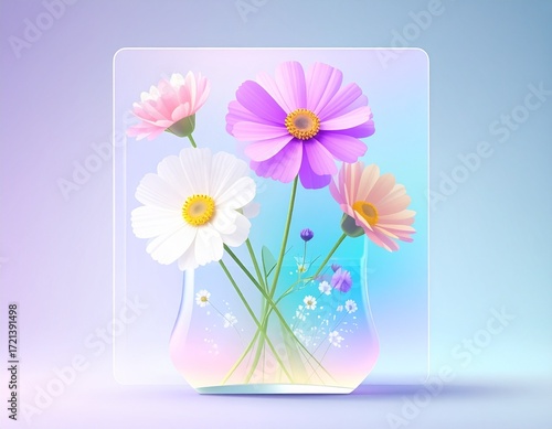  vase of beautiful flowers as background