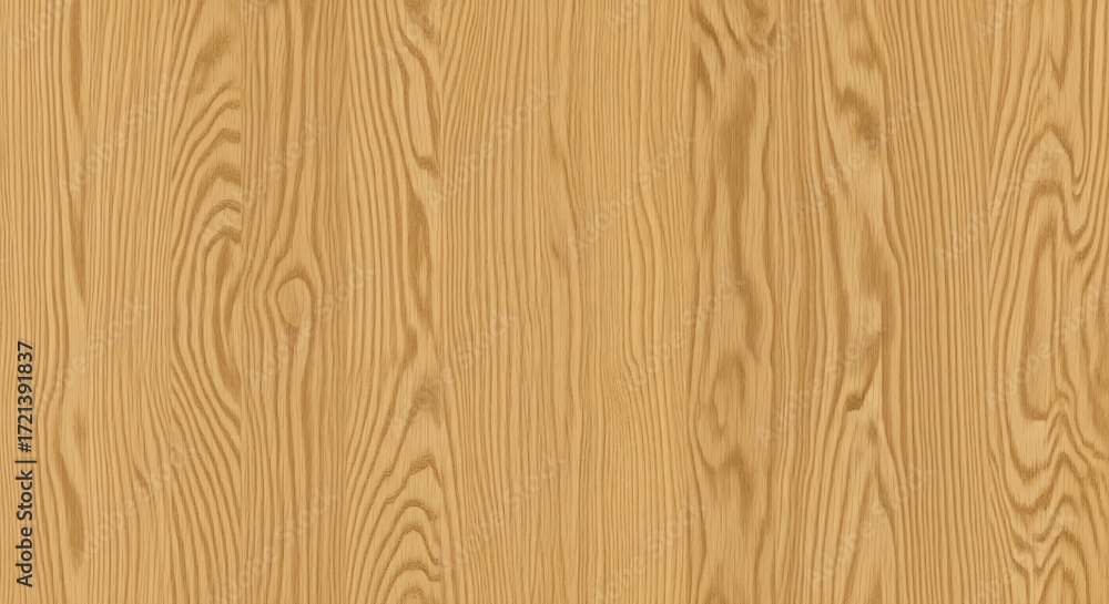 Fototapeta premium A detailed close-up of a light brown wood grain texture with prominent vertical patterns and swirls.