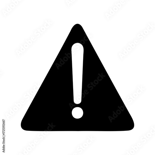 Warning attention sign featuring a bold exclamation point in a triangle
