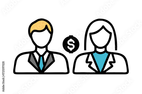 Businesswoman icon vector.men and women 
