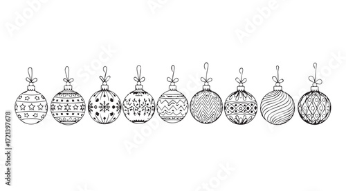 Collection of intricately decorated easter eggs in a linear silhouette arrangement