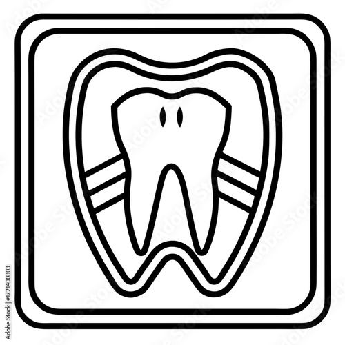 Oral X-ray Symbol Clean Line Vector