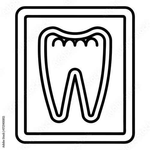 Oral X-ray Symbol Clean Line Vector