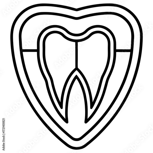 Oral X-ray Symbol Clean Line Vector