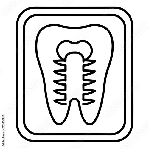 Oral X-ray Symbol Clean Line Vector