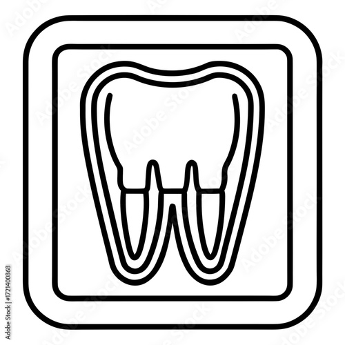 Oral X-ray Symbol Clean Line Vector