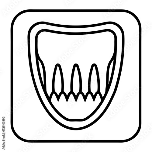 Oral X-ray Symbol Clean Line Vector