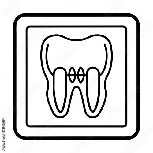 Oral X-ray Symbol Clean Line Vector