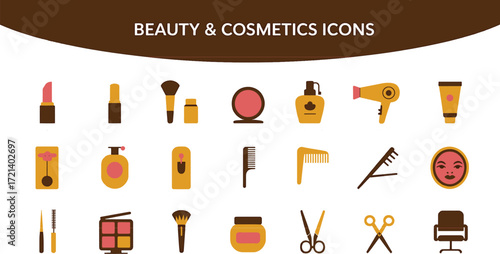 Beauty and cosmetics icons set for your design projects