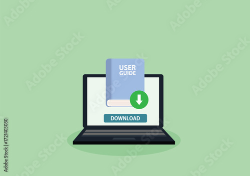 User guide laptop. User manual. Vector illustration of instruction manual
