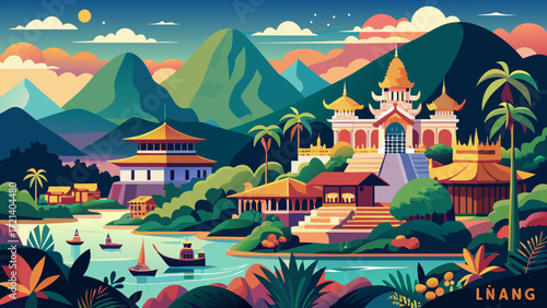 Luang Prabang, Laos, is a serene town where golden temples, French colonial villas, and riverside landscapes converge in tranquil harmony.