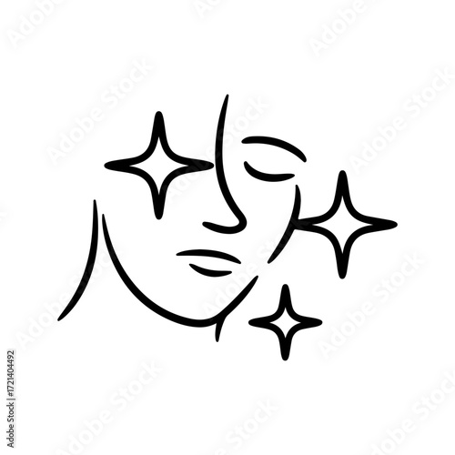 skin care outline icon beauty treatment vector illustration