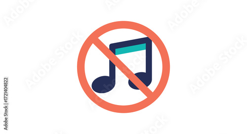 No music allowed a prohibition sign with a musical note symbol