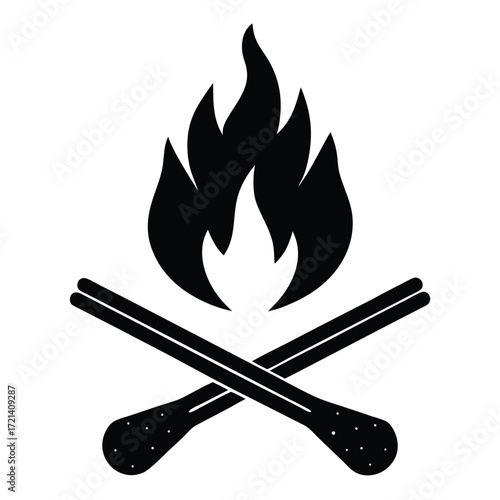 Park Ranger isolated campfire tools on white background