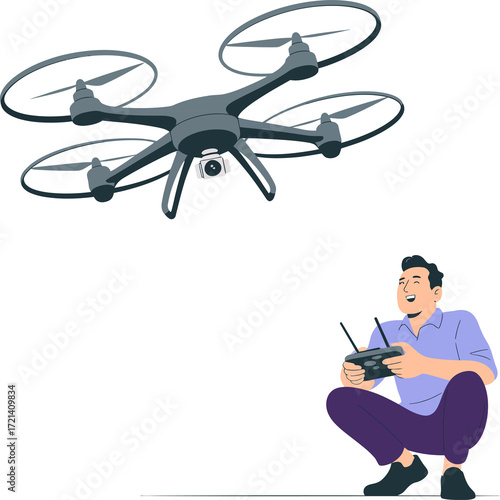 Minimal Flat Style Drone Design.