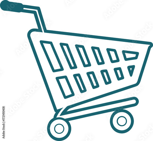 Flat style shopping cart icon clean vector design