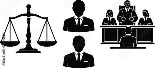 Courtroom legal justice system law attorney judge vector image