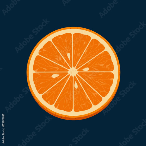 Vibrant Sliced Orange Vector Illustration A Fresh and Juicy Citrus Delight