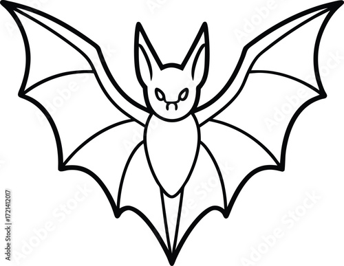 Spooky halloween bat silhouette spreading wings ready for night flight cartoonish design for festive decorations and themed events