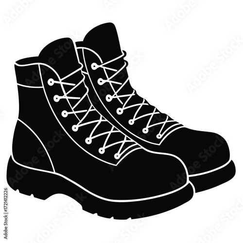 Park Ranger isolated hiking boots on white background