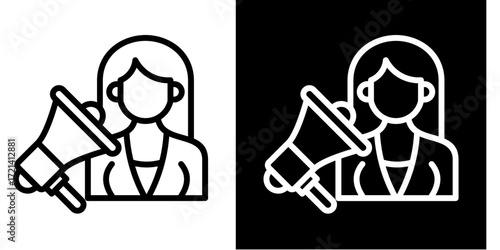 Influencer Marketing  Icon Set White Style Collection