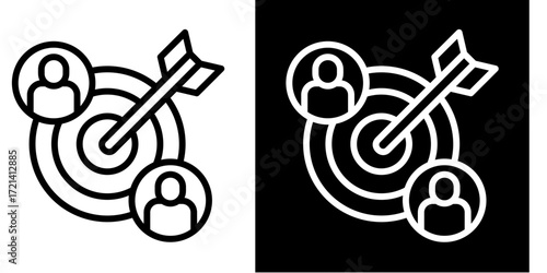 Target Audience  Icon Set White Style Collection