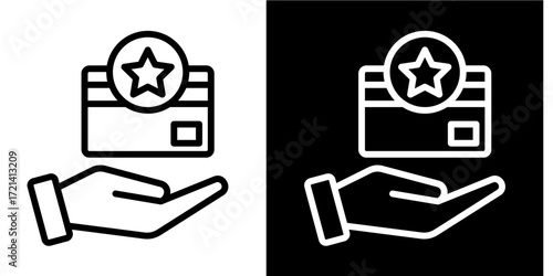 Loyalty Program  Icon Set White Style Collection