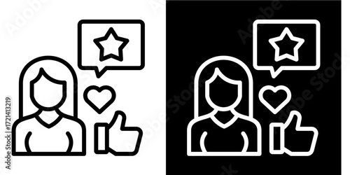 Customer Testimonials  Icon Set White Style Collection