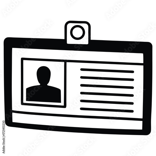 Park Ranger isolated id card on white background
