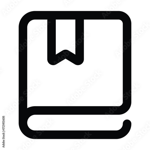Black line minimalist illustration of a notebook. Simple style, suitable for study, office, school, writing, and record keeping themes.
