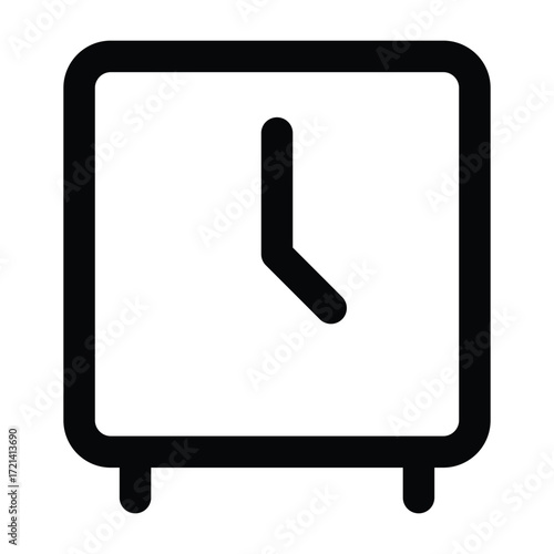Black line illustration of a clock. Clean minimalist design, suitable for time, office, school, schedule, and management themes.
