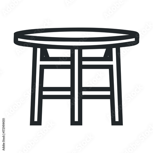 Simple round table design suitable for home or office use. Vector illustration