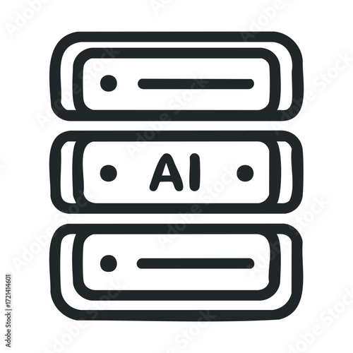 AI storage and data management concepts. Vector illustration