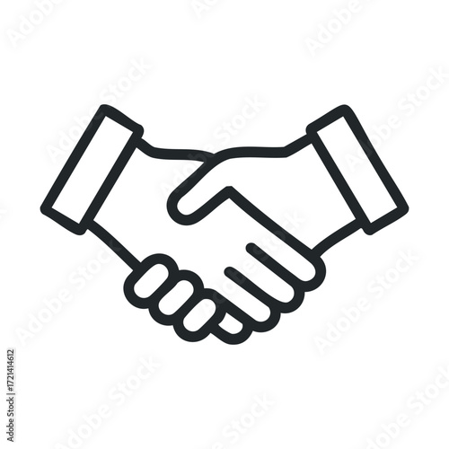 Handshake symbolizing agreement and collaboration in business. Vector illustration
