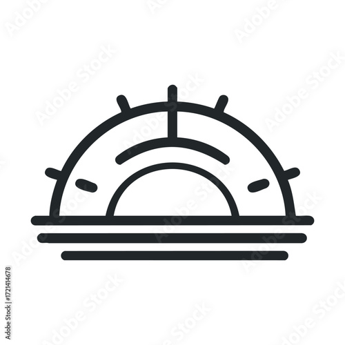 Traditional culinary dish with unique presentation style for dining. Vector illustration