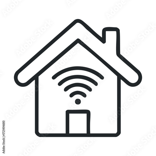 Modern smart home symbol with WiFi signal for connectivity design. Vector illustration