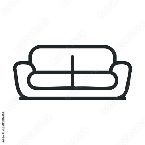 Comfortable sofa design for modern living room decor ideas. Vector illustration