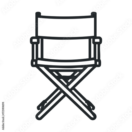 Director chair design for film and video production projects. Vector illustration