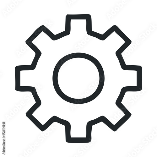 Gear icon representing mechanics and engineering concepts for design. Vector illustration