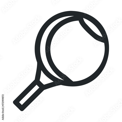 Tennis racket and ball design for sports promotion. Vector illustration