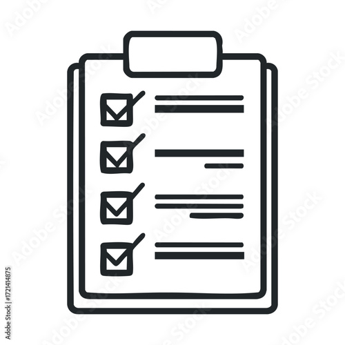 Checklist for task organization and productivity improvement. Vector illustration