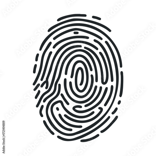 Unique fingerprint design for identity and security purposes. Vector illustration