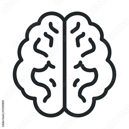 Brain illustration for mental health awareness and study purposes. Vector illustration