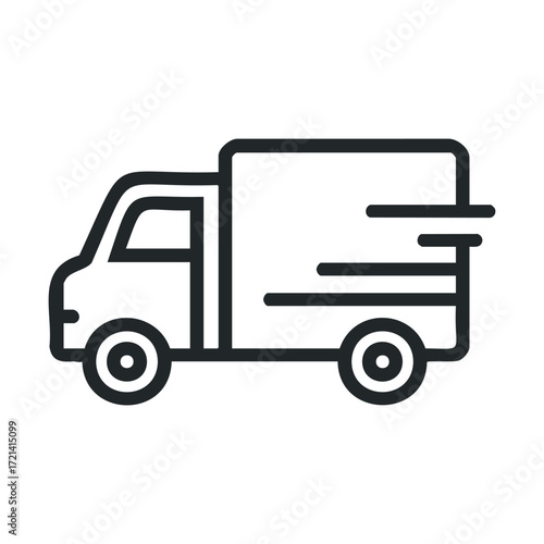 Delivery truck moving swiftly for efficient transport services. Vector illustration