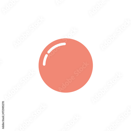 Peach ice cream scoop icon