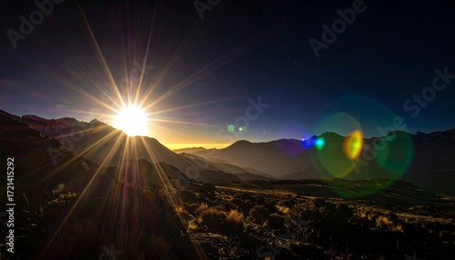Lens flare and rainbow light effect